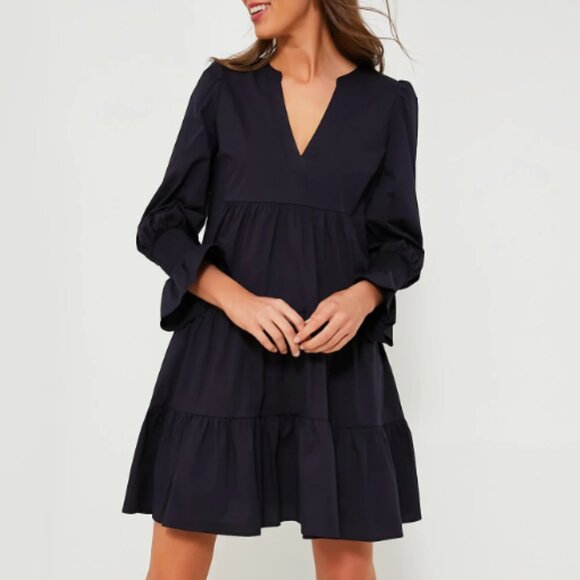 Tuckernuck Pomander Place - Navy Cotton Poplin Kenzo Dress XL - Picture 6 of 6